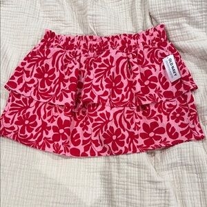 Old Navy Red Floral Skirt